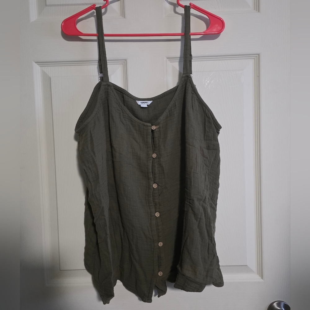 Sonoma Olive Green Camisole Top